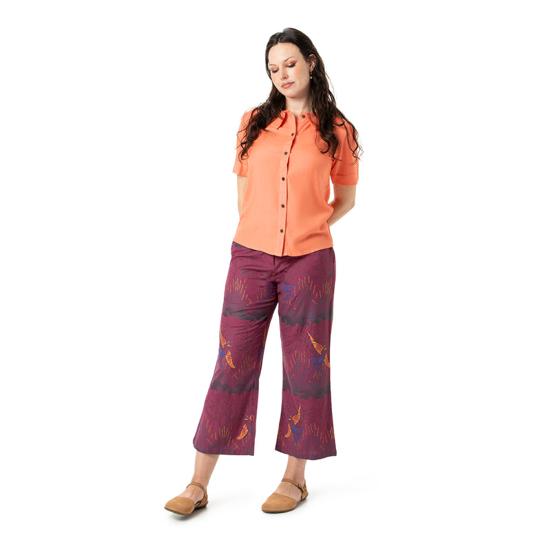 Cropped Bootleg Pant - Woven bamboo - higher waist