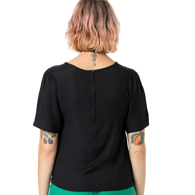 Woven Bamboo Bell Sleeve top - Short Sleeve