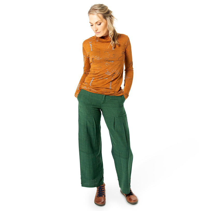 Fitted bamboo Turtle Neck - Printed