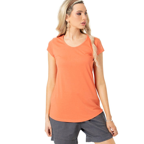 Round neck longer tee