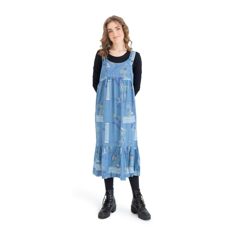 Woven pinafore dress