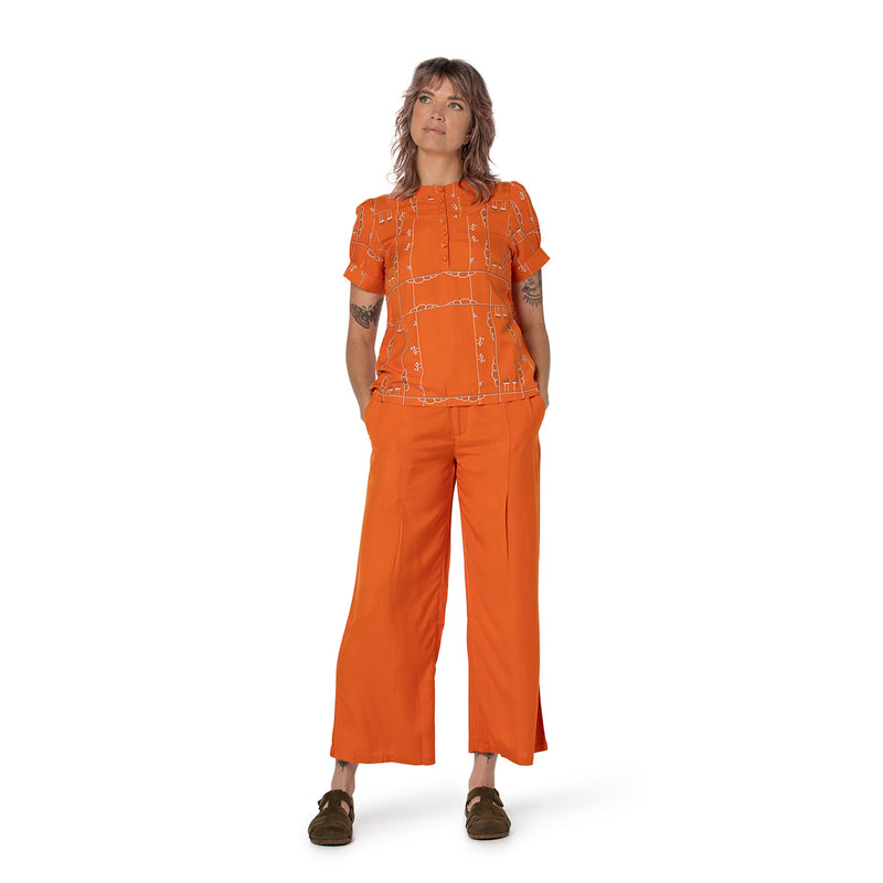 Panelled Top - short sleeve - Print