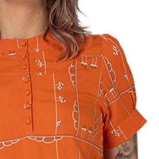 Panelled Top - short sleeve - Print