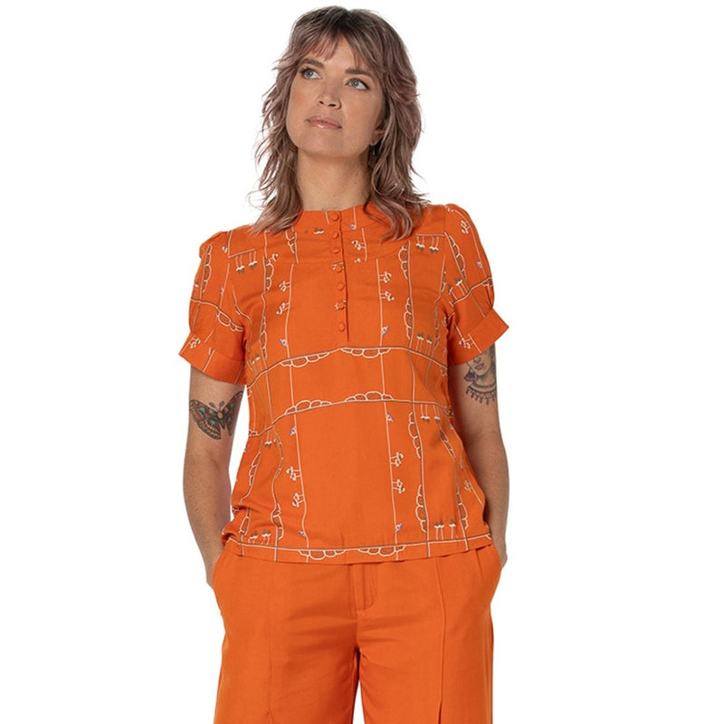 Panelled Top - short sleeve - Print