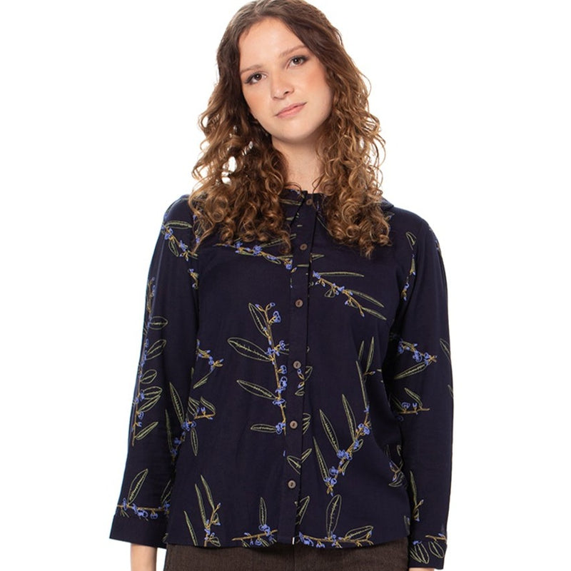 Woven Bamboo Womens Shirt - Long Sleeve - Printed