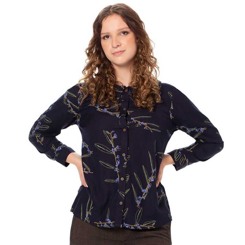 Woven Bamboo Womens Shirt - Long Sleeve - Printed