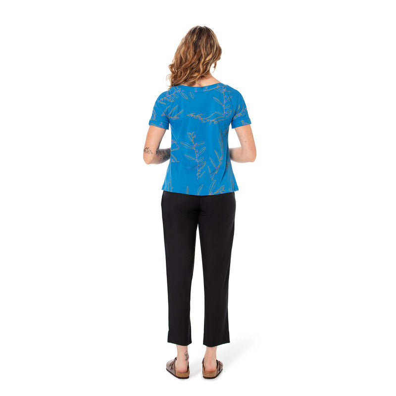 Printed Boatneck Tee - bamboo