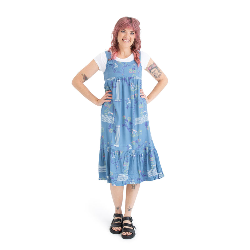 Woven pinafore dress