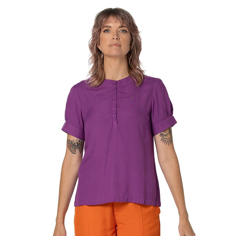 Panelled Top - short sleeve - plain