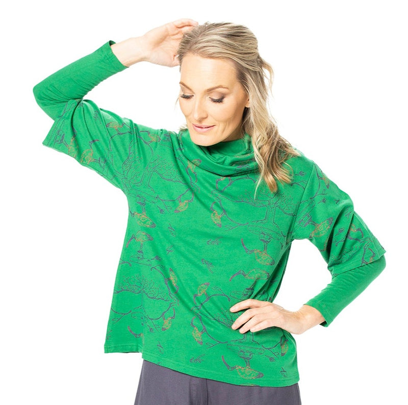 Cowl Neck Fleece : bamboo and organic cotton