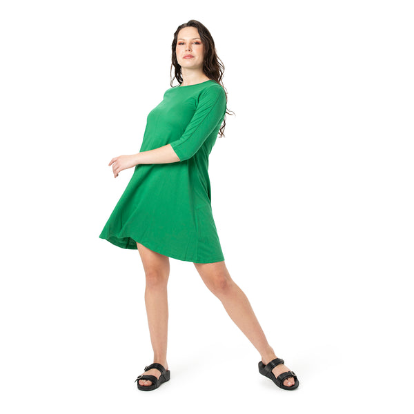 Round Neck Swing Dress - Plain