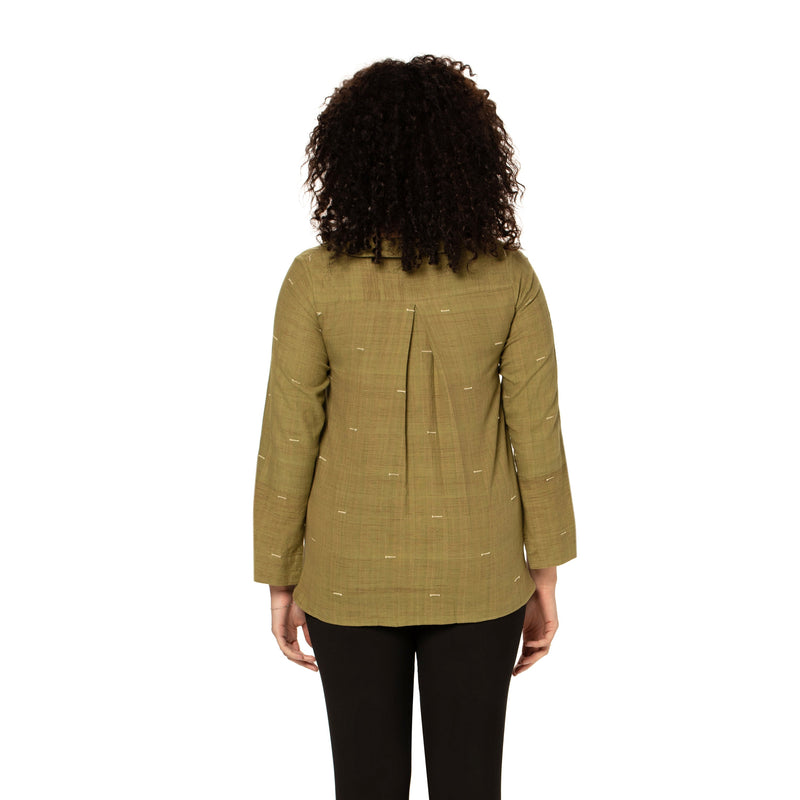 Collared hand loom top -Sale