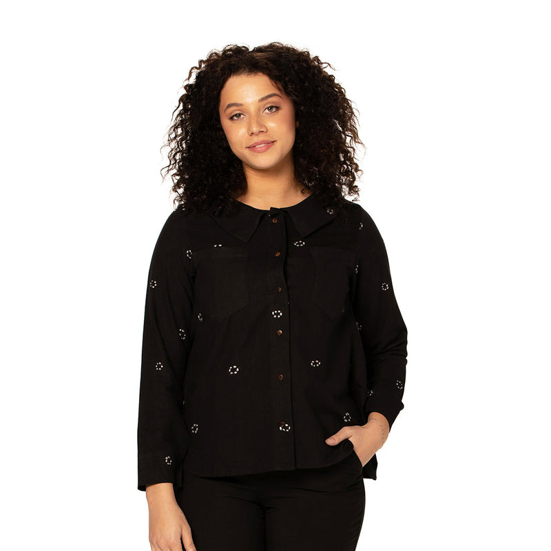 Collared hand loom top -Sale