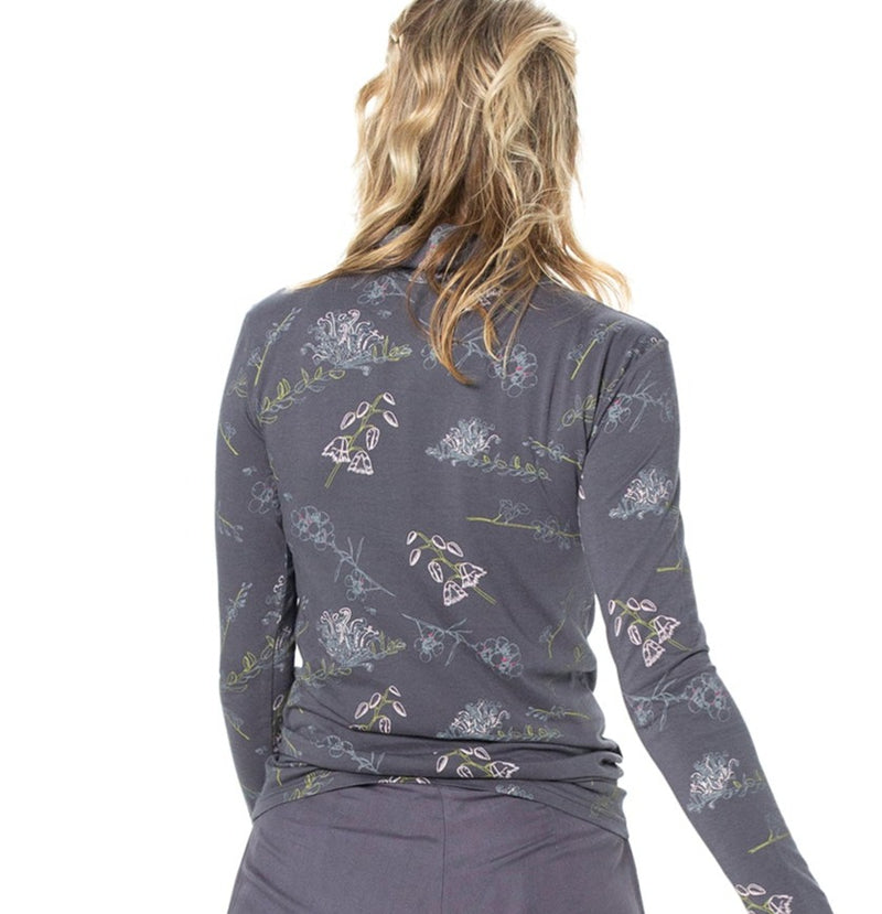 Fitted bamboo Turtle Neck - Printed
