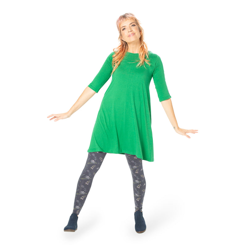 Round Neck Swing Dress - Plain