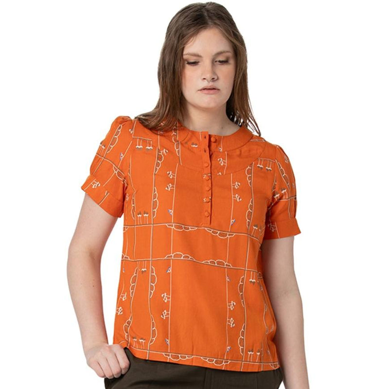Panelled Top - short sleeve - Print