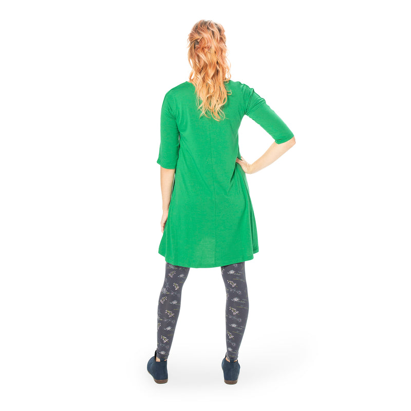 Round Neck Swing Dress - Plain