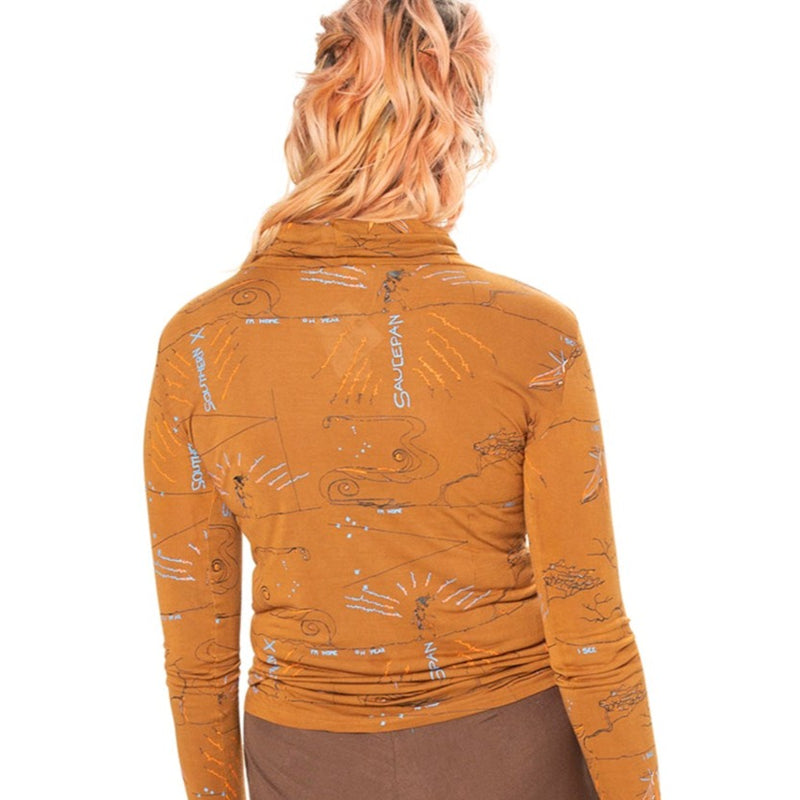 Fitted bamboo Turtle Neck - Printed