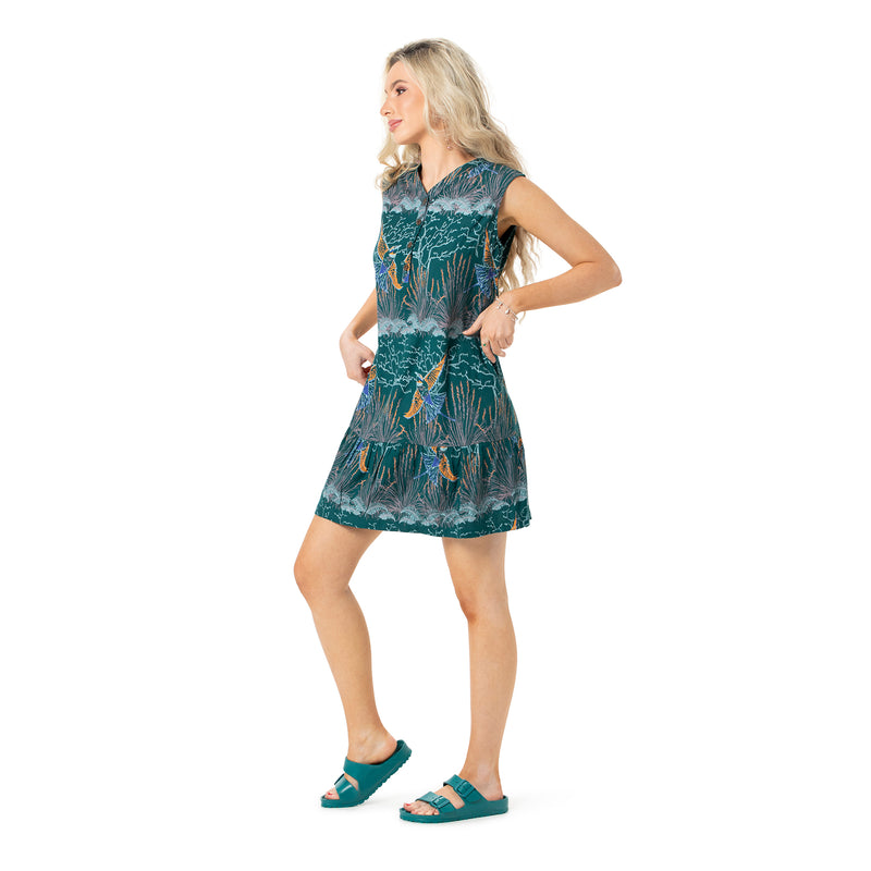 Bamboo Sleeveless Tiered dress - with pockets