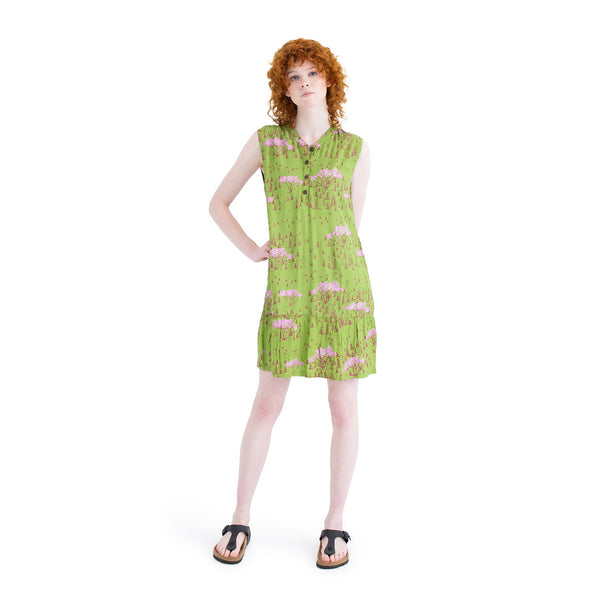 Bamboo Sleeveless Tiered dress - with pockets