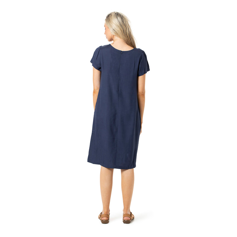 Bell sleeve shift dress - woven bamboo
