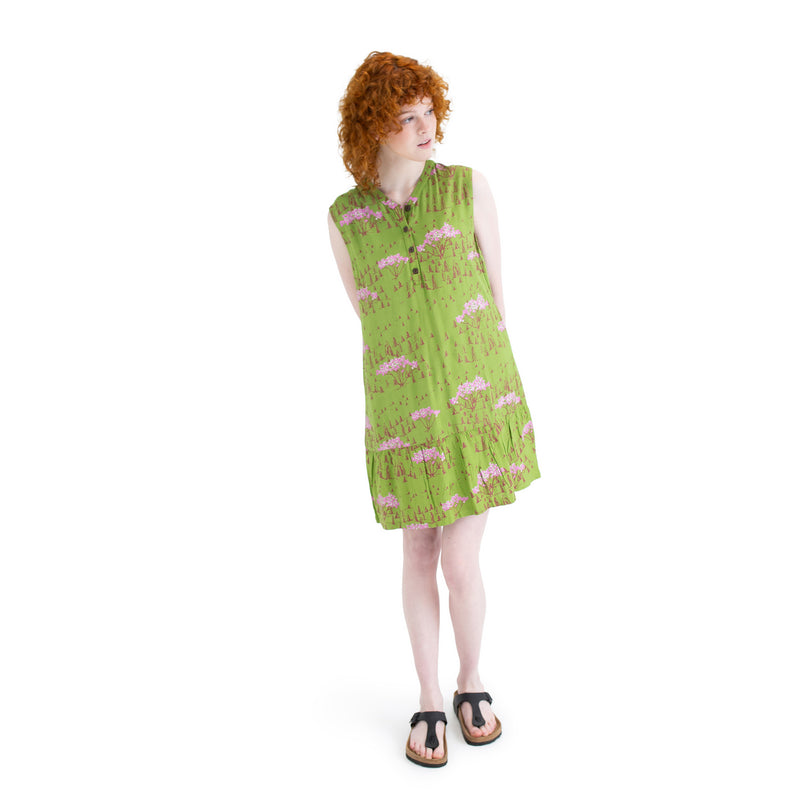Bamboo Sleeveless Tiered dress - with pockets