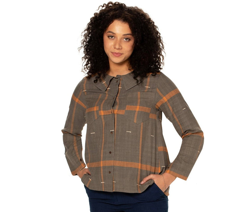 Collared hand loom top -Sale