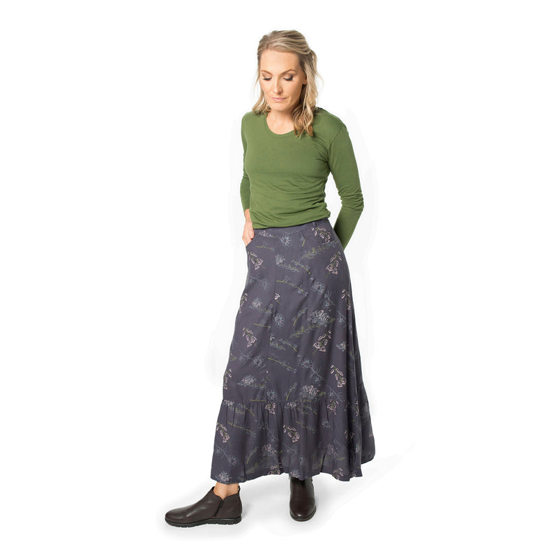 Long A-line skirt - woven bamboo