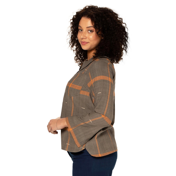 Collared hand loom top -Sale
