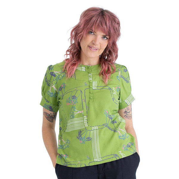 Panelled Top - short sleeve - Print