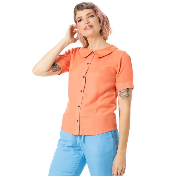 Woven Bamboo Womens Shirt - Short Sleeve