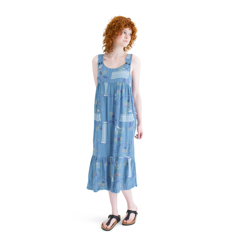 Woven pinafore dress