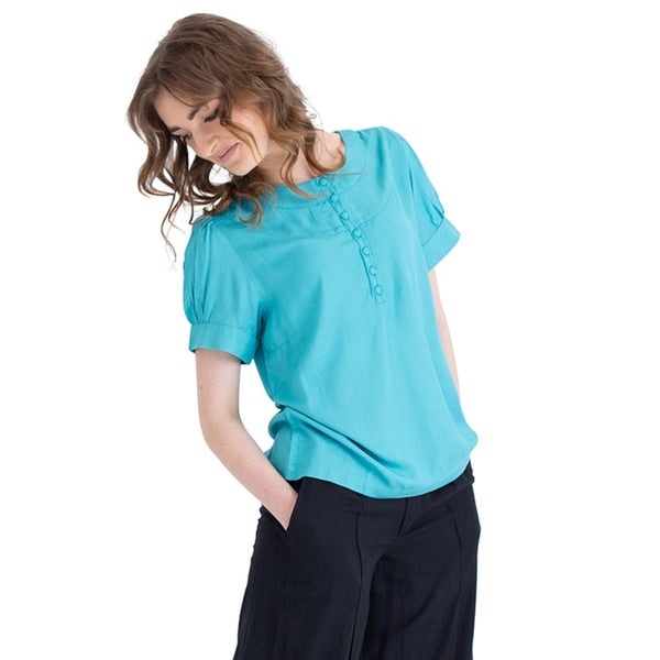 Panelled Top - short sleeve - plain