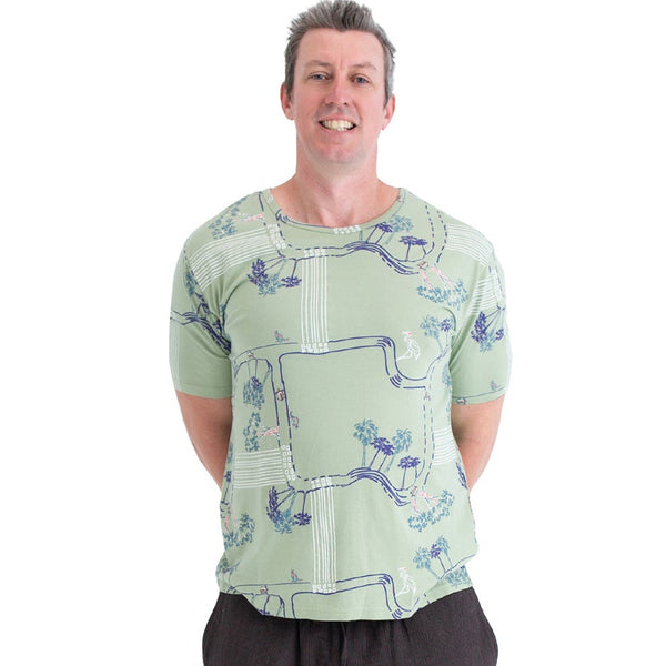Mens Short Sleeved Bamboo t-shirt - Printed