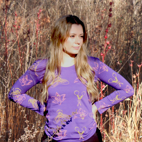 Long Sleeved Top - bamboo and organic cotton - Printed