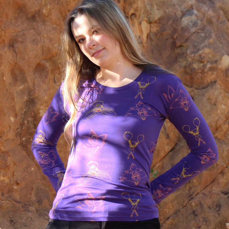 Long Sleeved Top - bamboo and organic cotton - Printed
