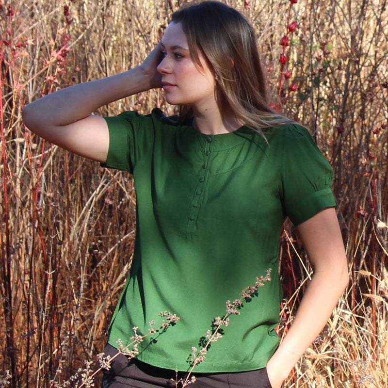 Panelled Top - short sleeve - plain