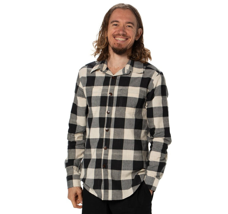 Mens Handloom Organic Long Sleeved Shirt