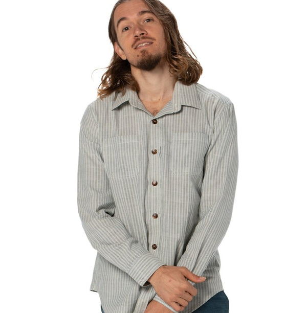 Mens Handloom Organic Long Sleeved Shirt