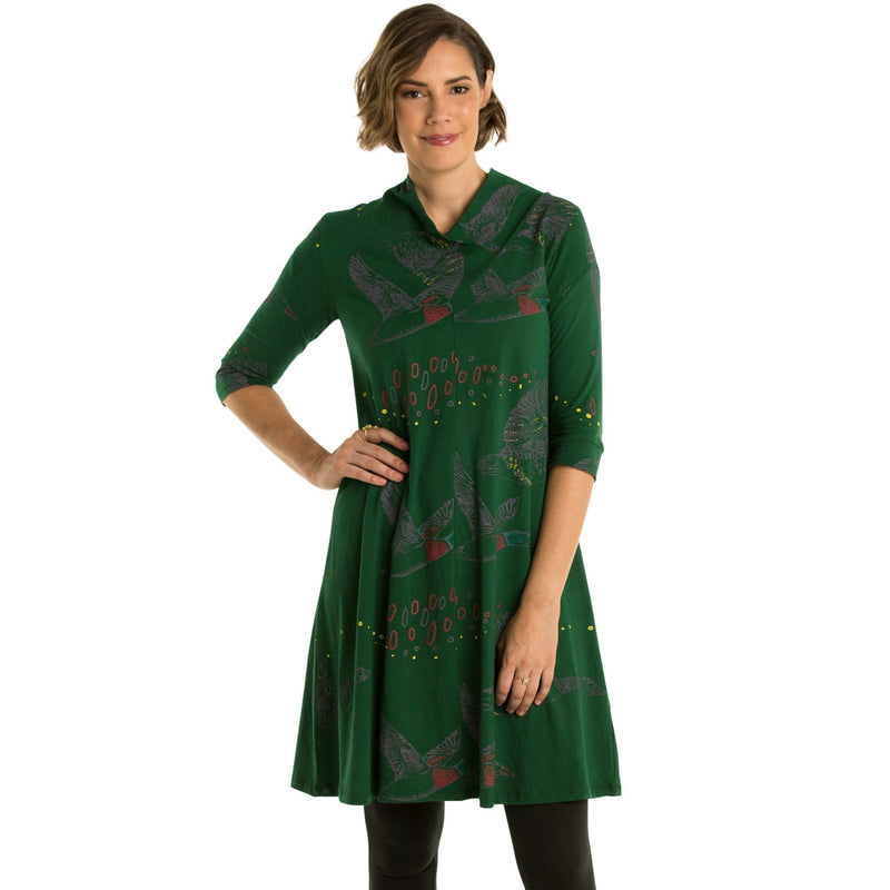 V-Neck Swing Dress - Printed Sale