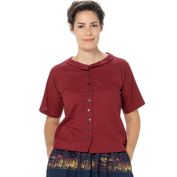 Collared Raglan Top