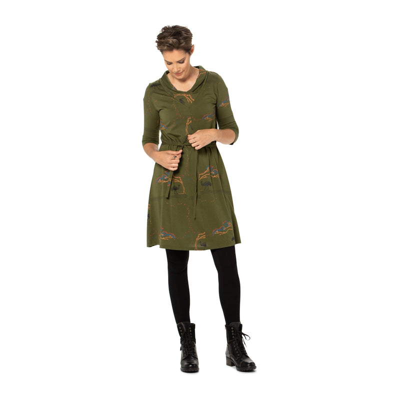 V-Neck Swing Dress - Printed Sale