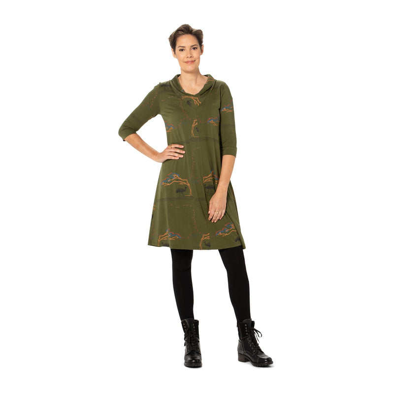 V-Neck Swing Dress - Printed Sale