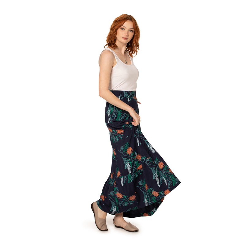 Long A-line skirt - woven bamboo