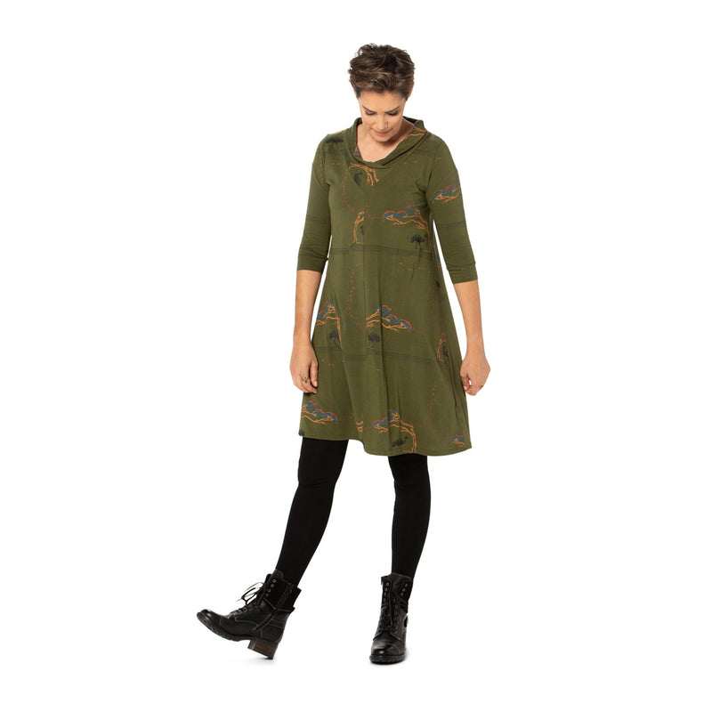 V-Neck Swing Dress - Printed Sale