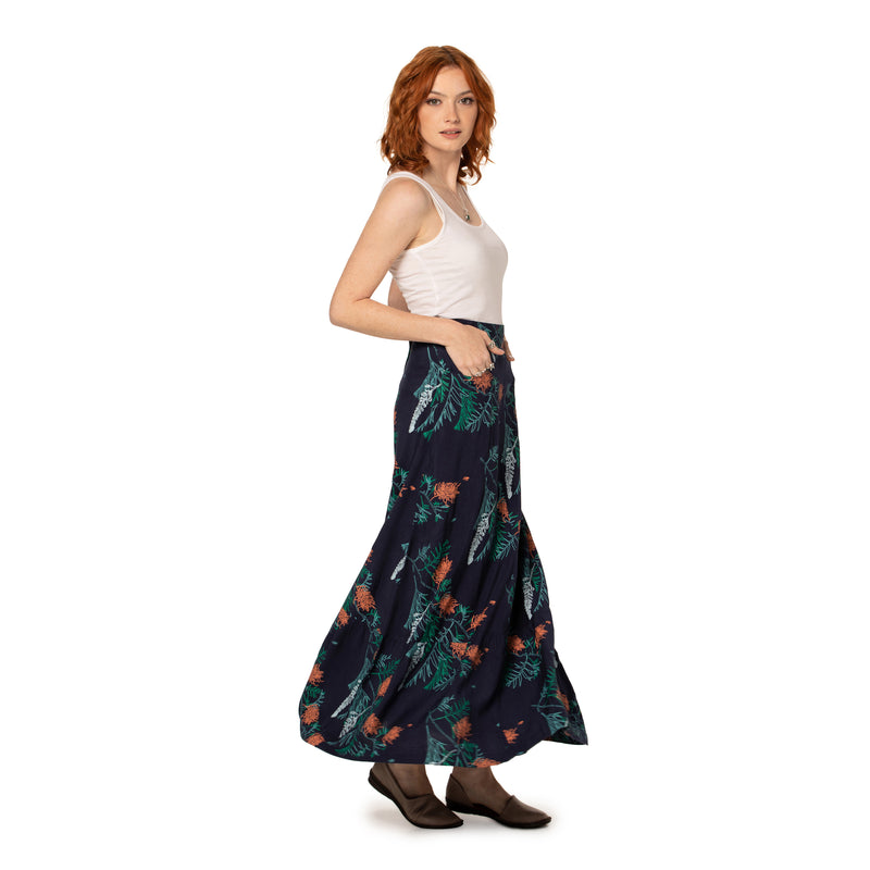 Long A-line skirt - woven bamboo