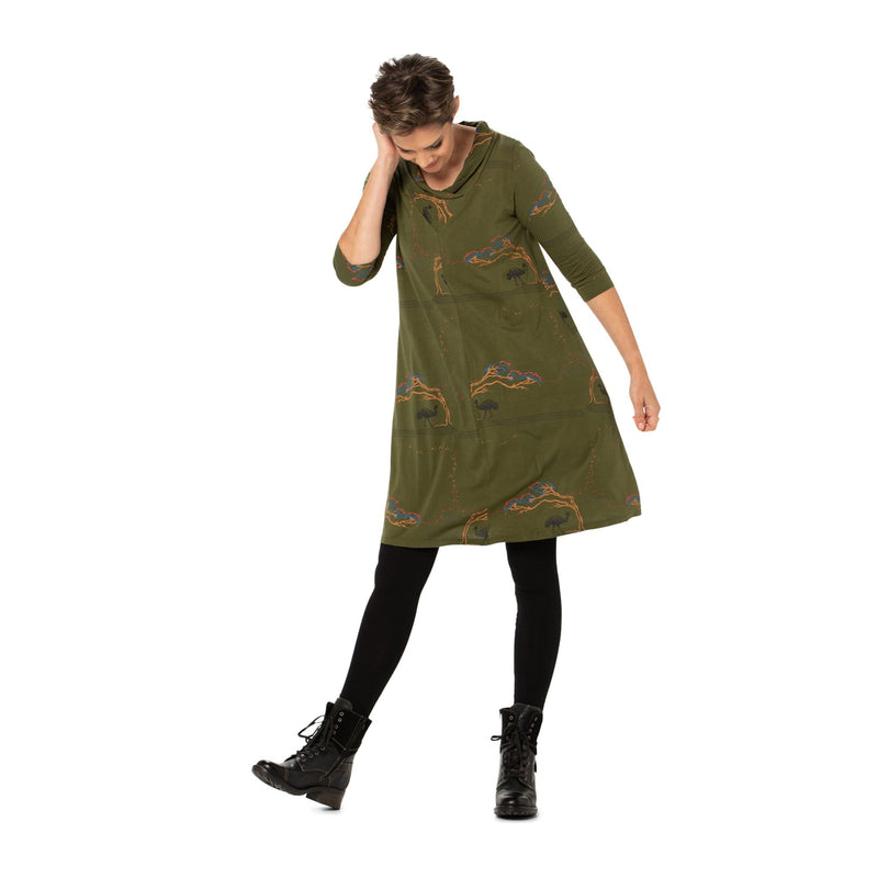V-Neck Swing Dress - Printed Sale
