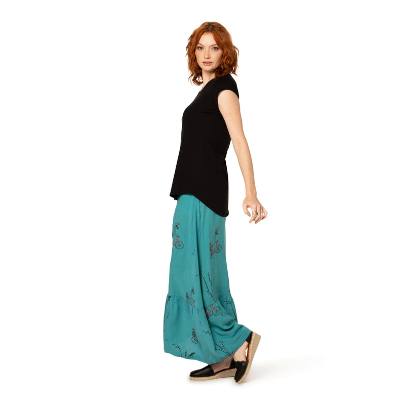 Long A-line skirt - woven bamboo