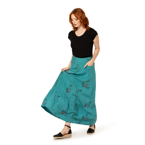 Long A-line skirt - woven bamboo