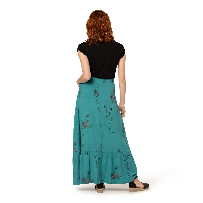 Long A-line skirt - woven bamboo